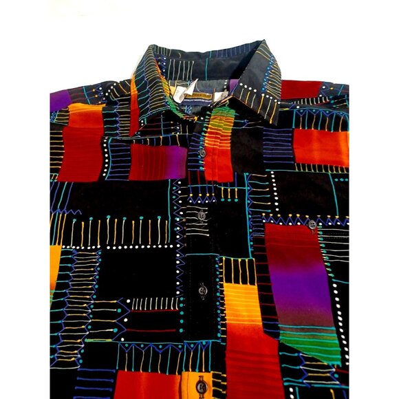 NWOT Vtg 80s Men's Panhandle Slim Colorful Western Button Down Shirt XL 17-17.5 - Picture 11 of 15